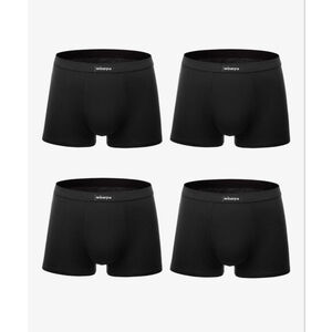 NEW 4 Pk Black Breathable Modal Microfiber Trunks Underwear M